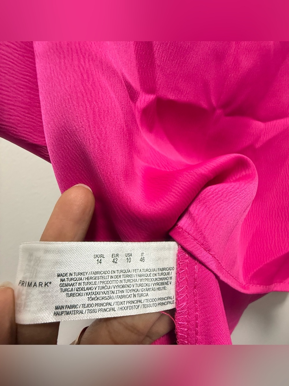 NWT Hot Pink Satin Cowl Neck Cami Strappy Tank Top US 10 - Picture 8 of 11